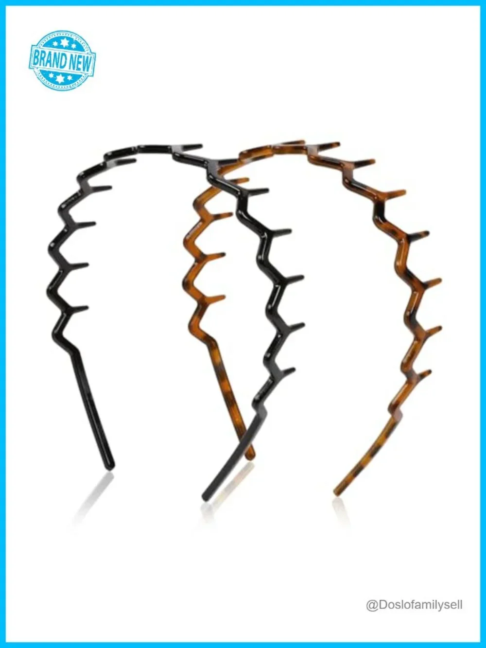 2-Pack Zig Zag Headbands with Teeth Non-Slip Plastic Hair Band